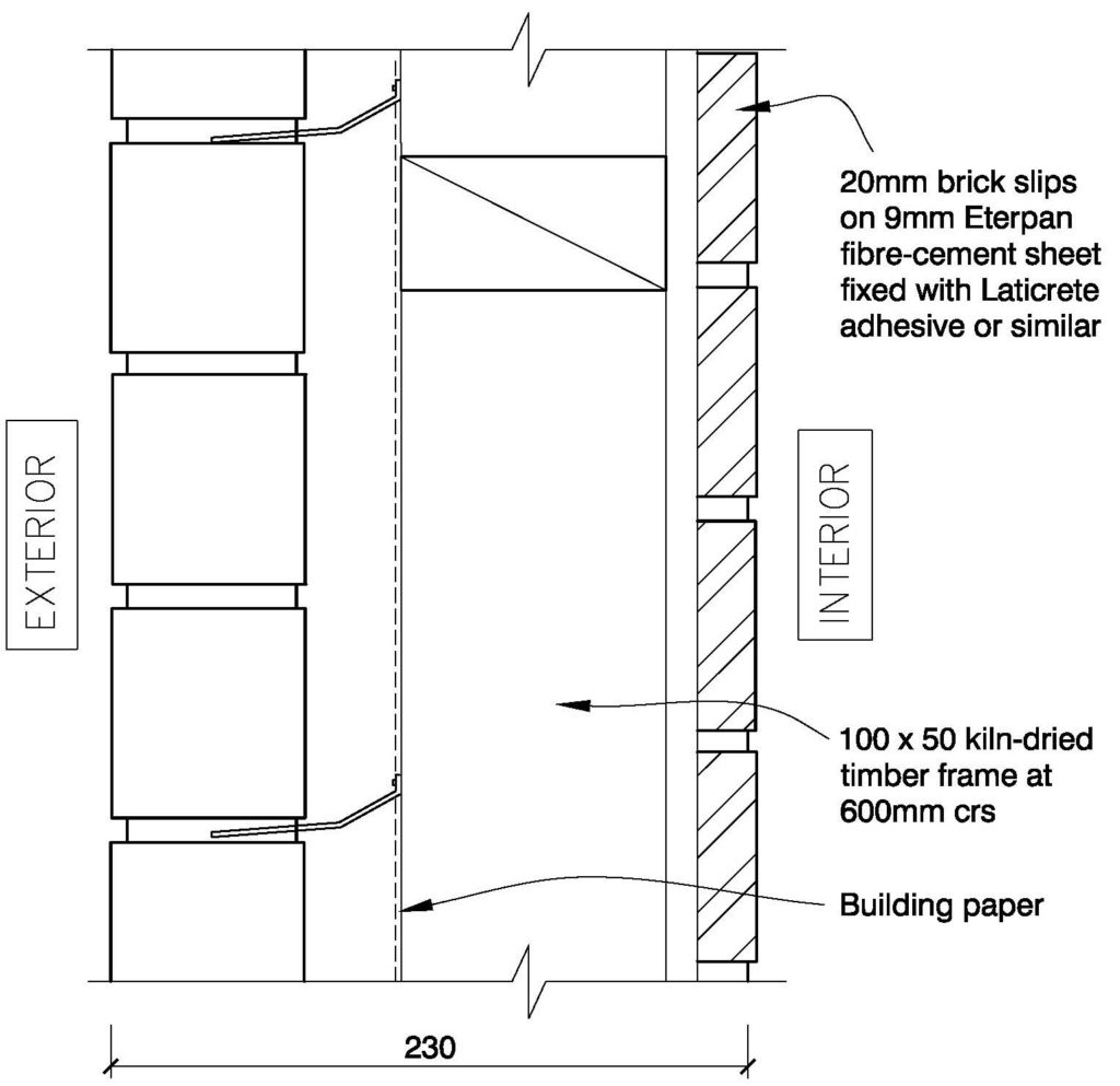 Clay Bricks – Double Sided Brick Option 1 External Walls Timber Floor